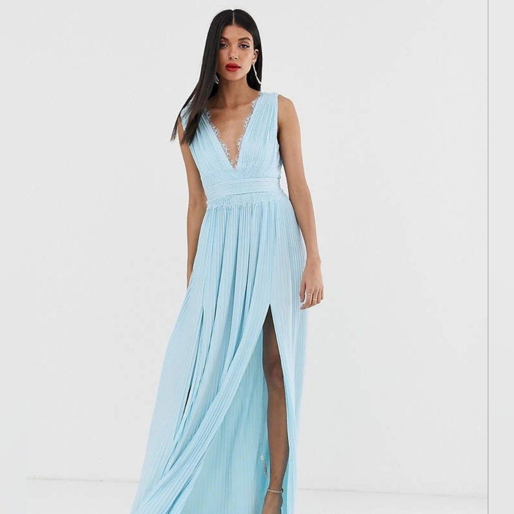ASOS size 14 Eegant Light Blue Maxi Dress